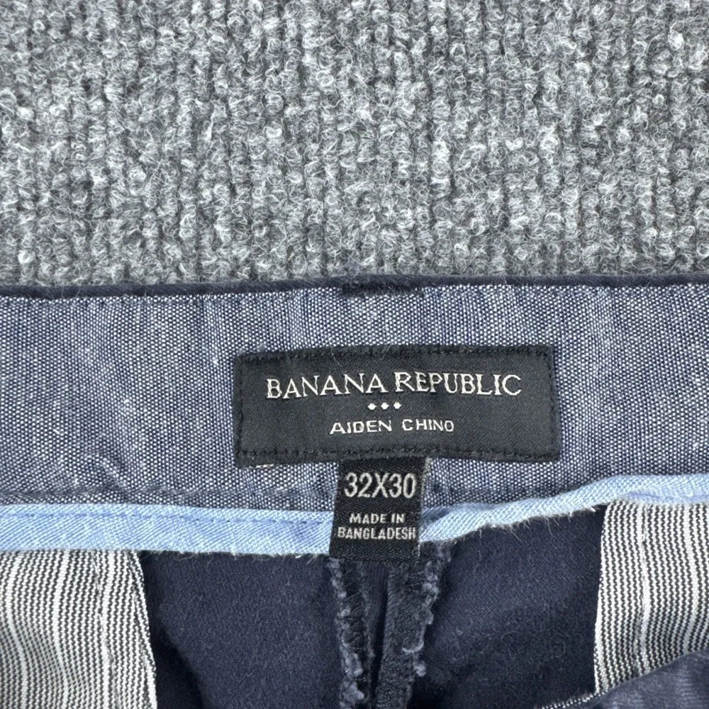 Banana Republic Aiden Fit Chino Pants Mens 32x29 Blue Cotton Dress Casual Prep